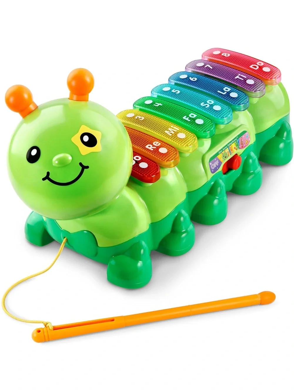 VTech Bright Green Caterpillar Xylophone Toy with Colorful Keys